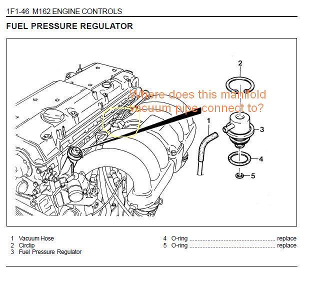 1998 SsangYong Musso M162 3.2L Mercedes 6cyl engine manifold